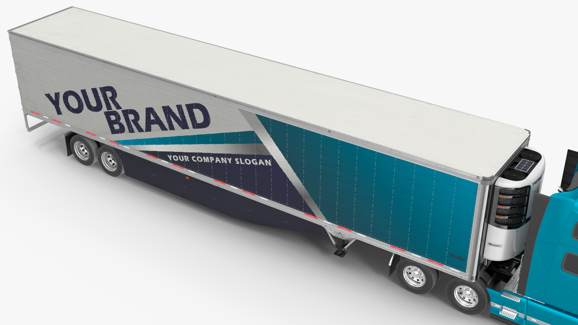 Volvo VNL 860 Truck with Reefer Trailer Your Brand Rigged 3D