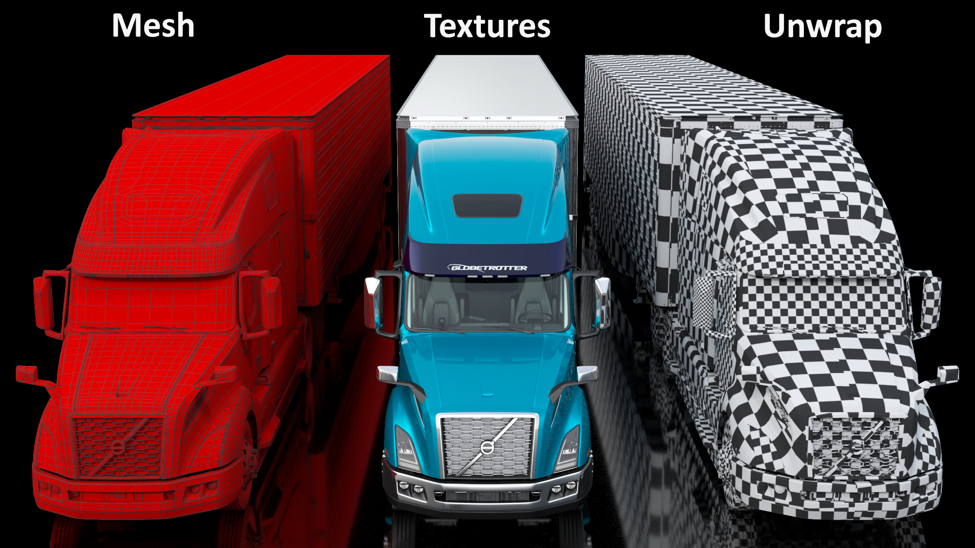 Volvo VNL 860 Truck with Reefer Trailer Your Brand Rigged 3D
