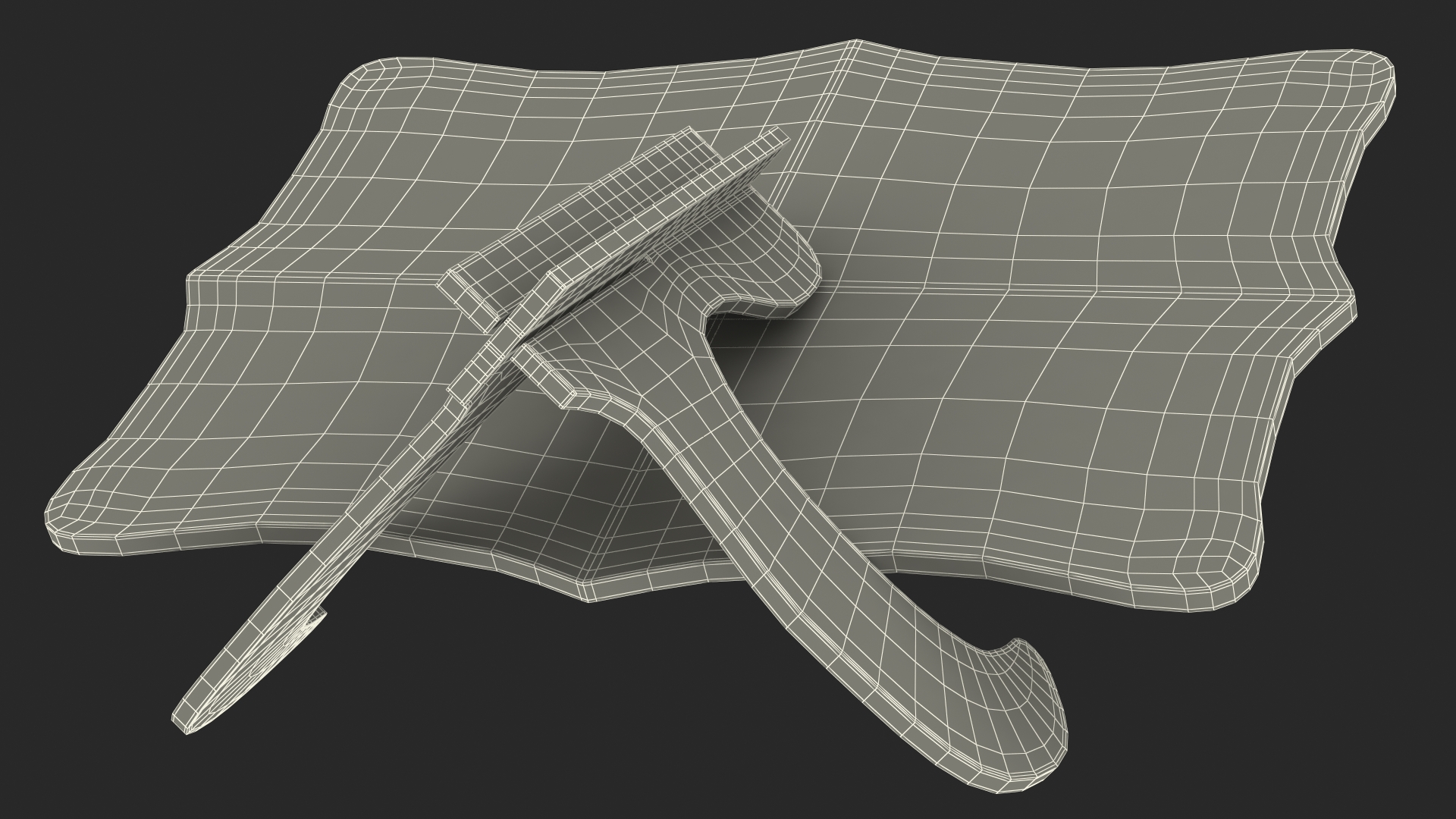 Carved Plywood Chalkboard on Stand 3D model