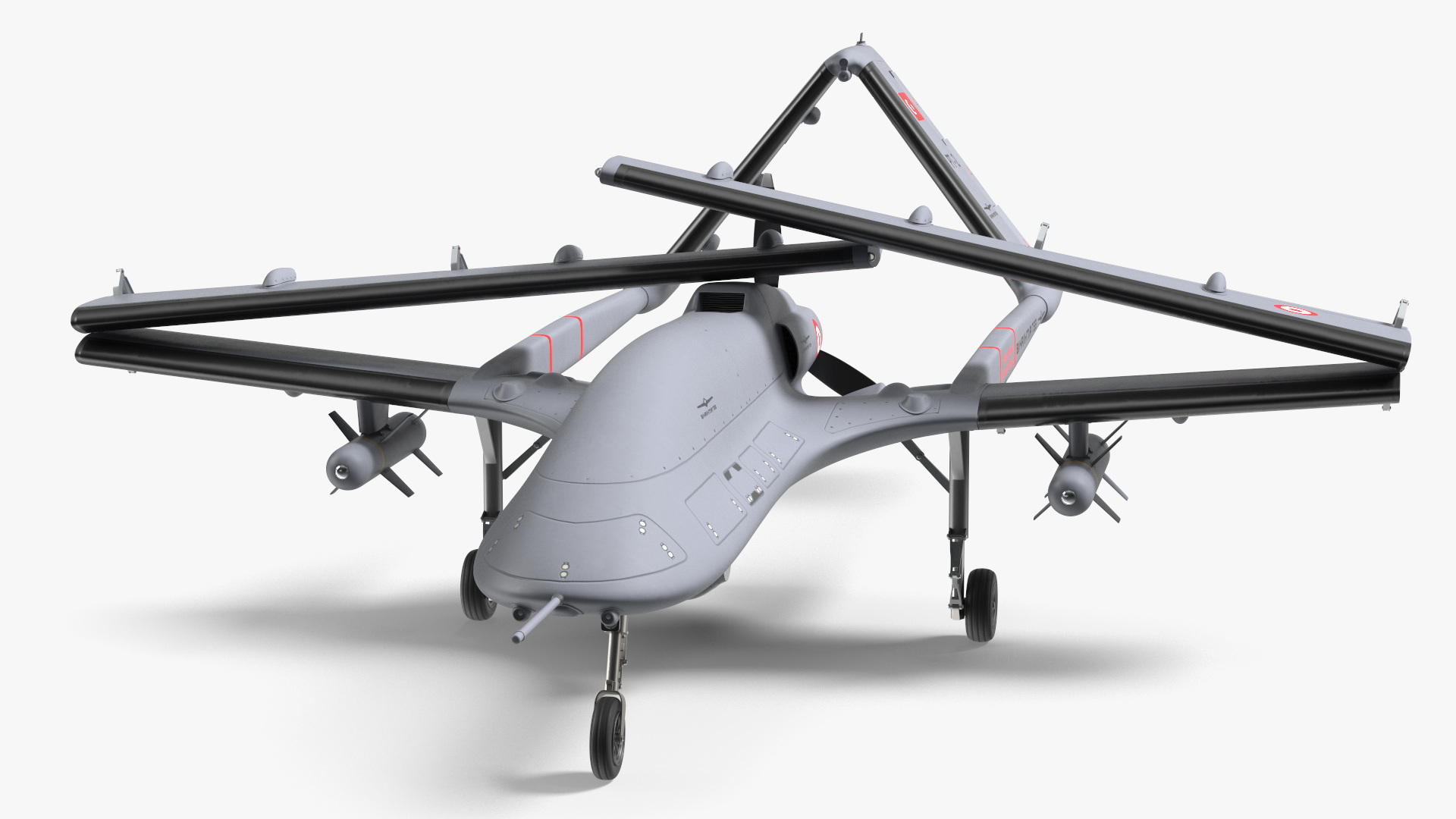 Bayraktar TB3 Drone with Wings Folded 3D