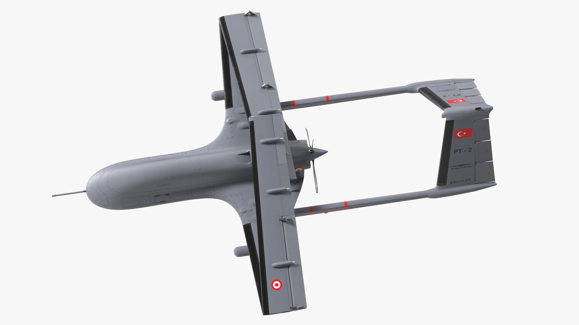 Bayraktar TB3 Drone with Wings Folded 3D