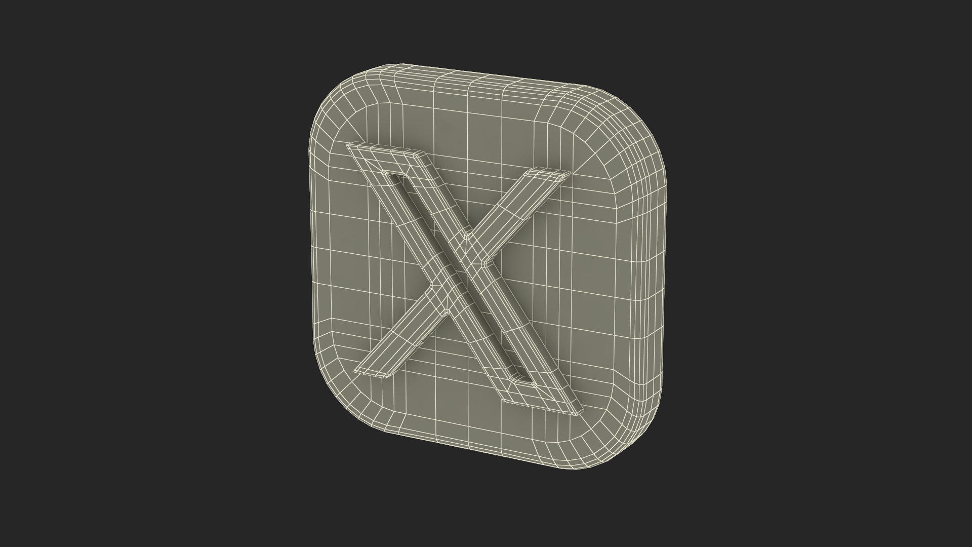 X Social Media Icon 3D model