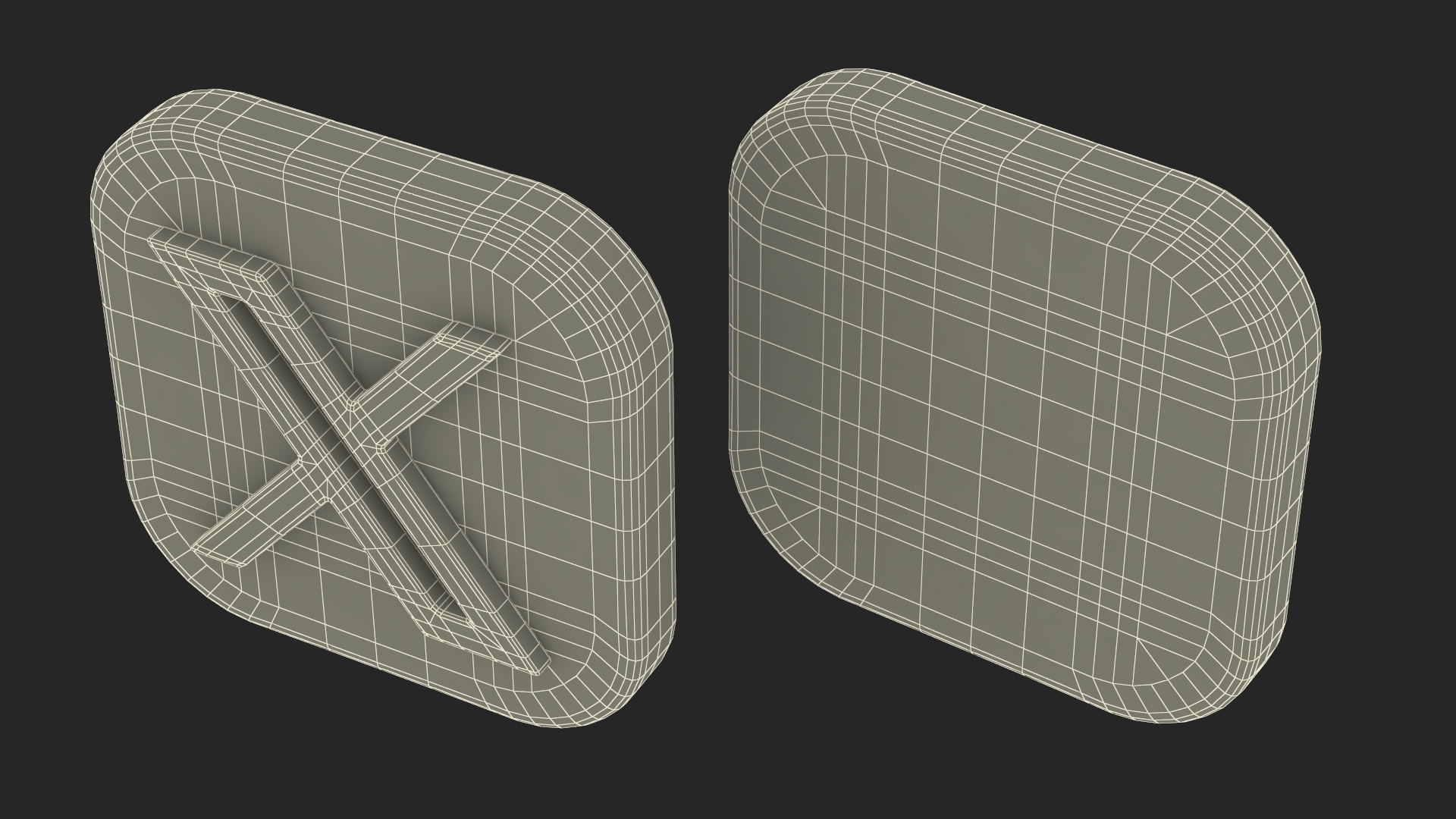 X Social Media Icon 3D model