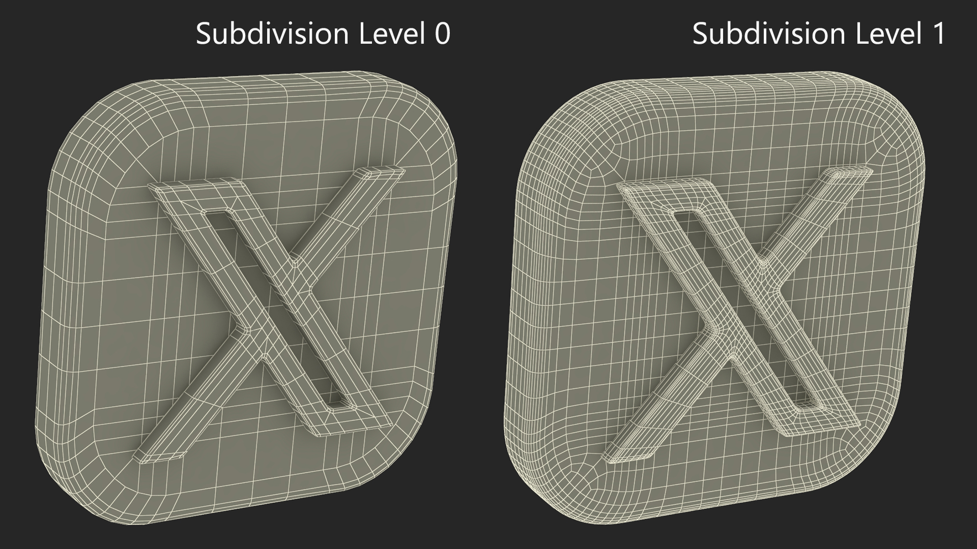X Social Media Icon 3D model
