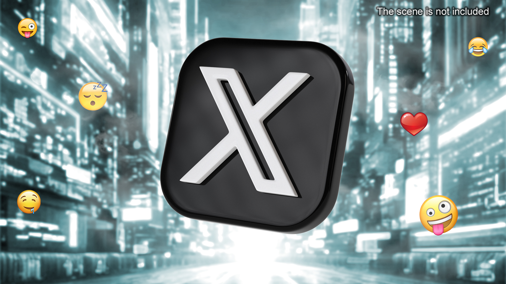 X Social Media Icon 3D model