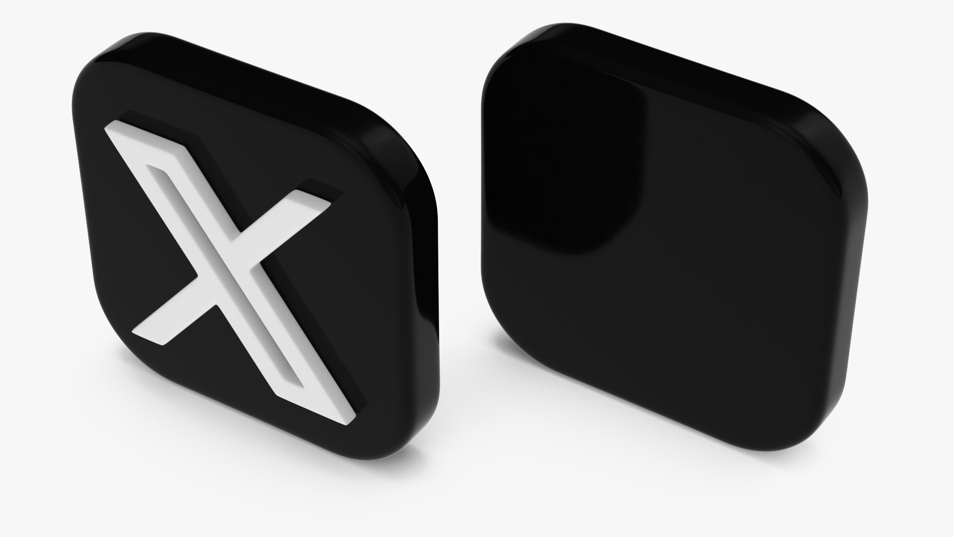 X Social Media Icon 3D model