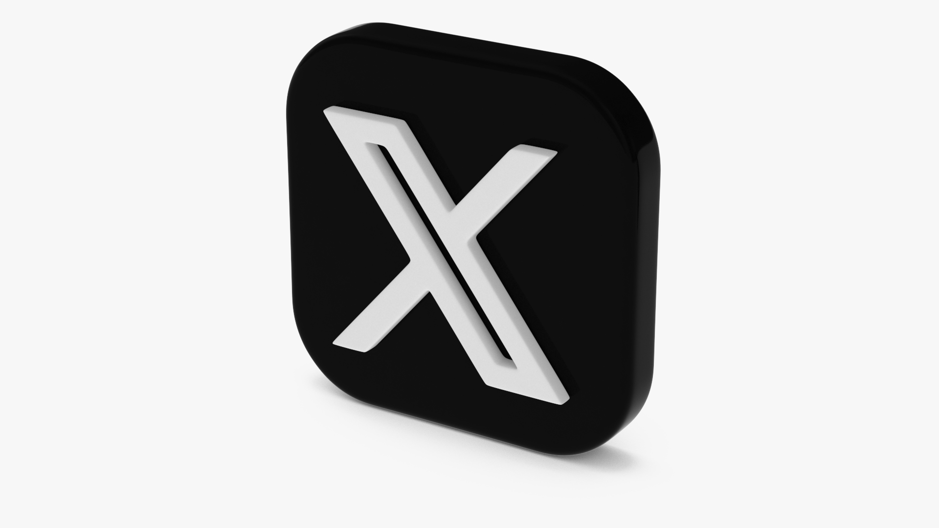 X Social Media Icon 3D model