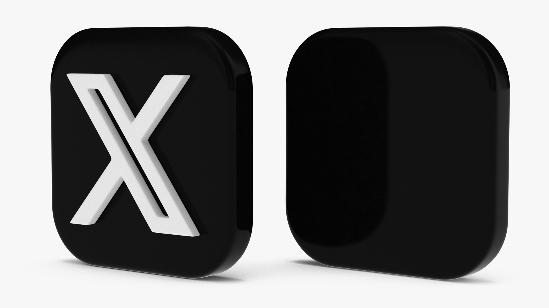 X Social Media Icon 3D model