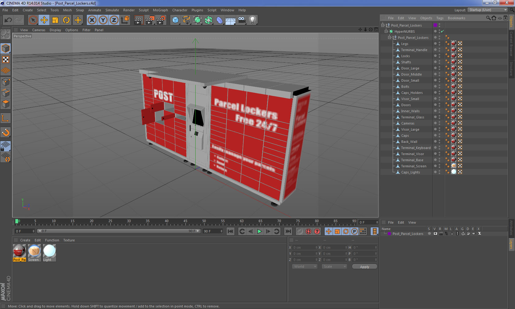 Post Parcel Lockers 3D model