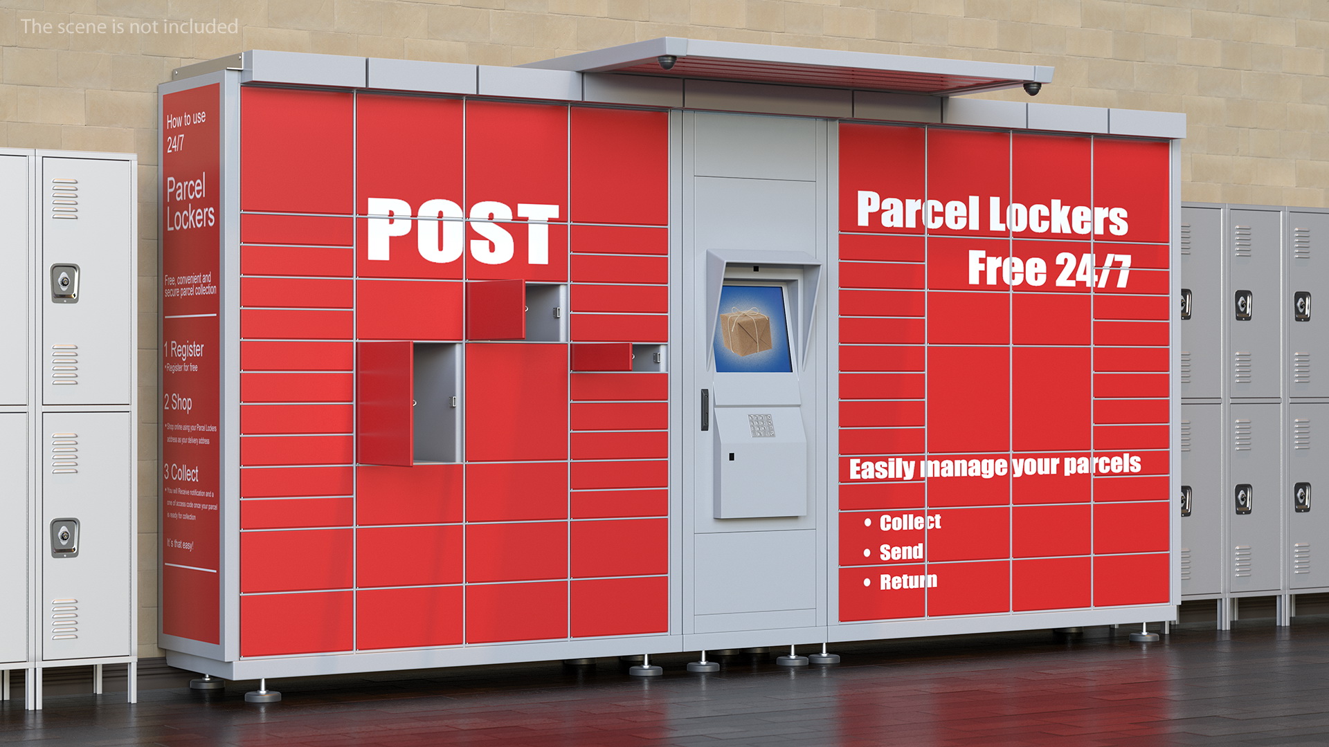 Post Parcel Lockers 3D model