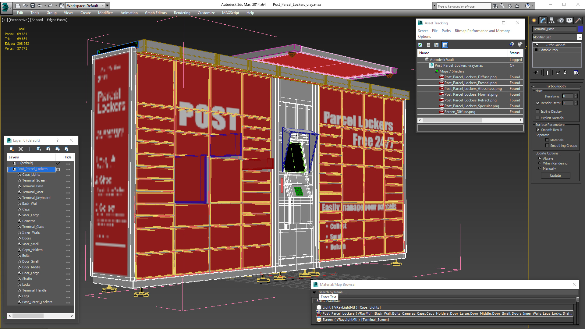 Post Parcel Lockers 3D model