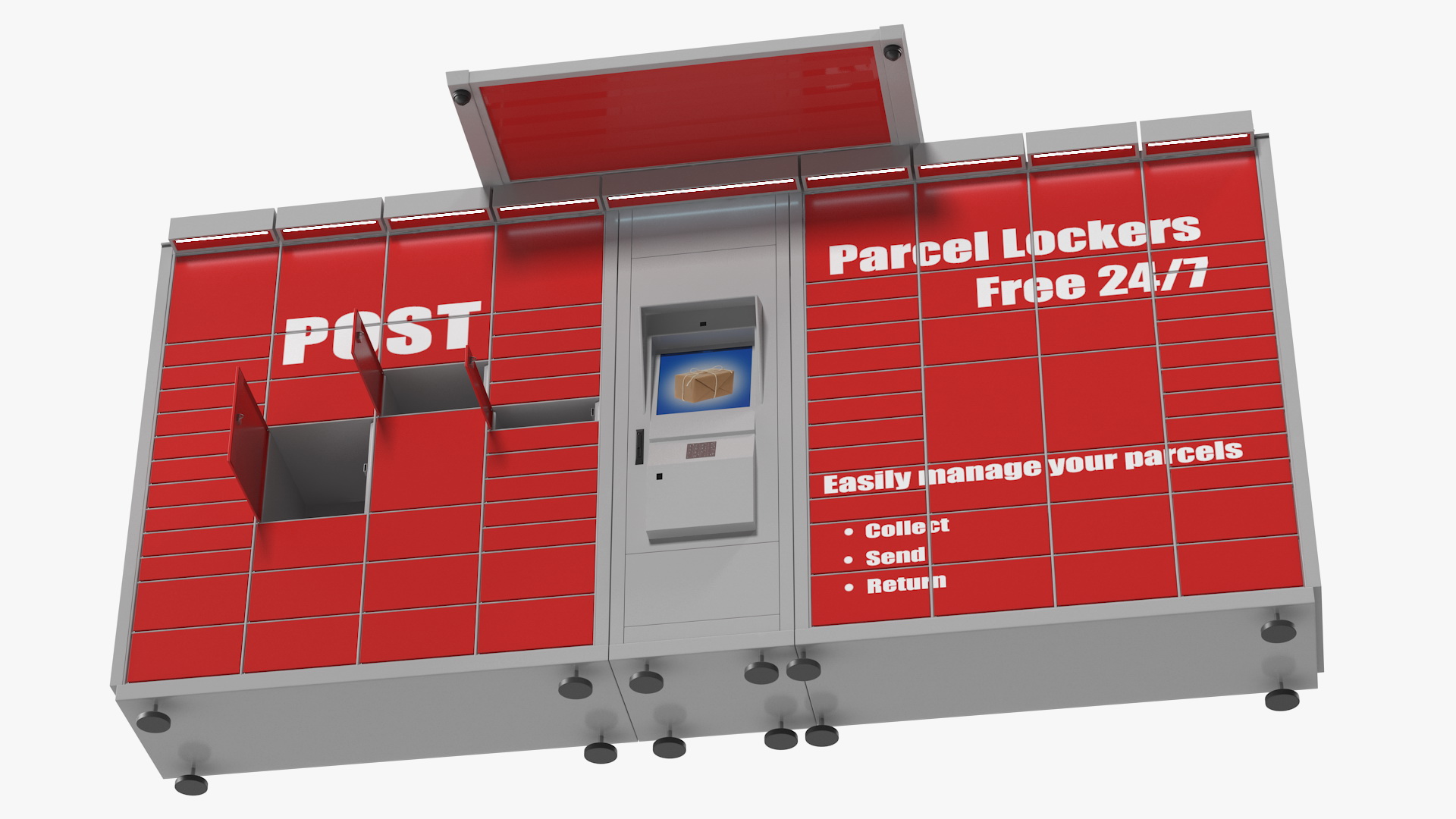 Post Parcel Lockers 3D model