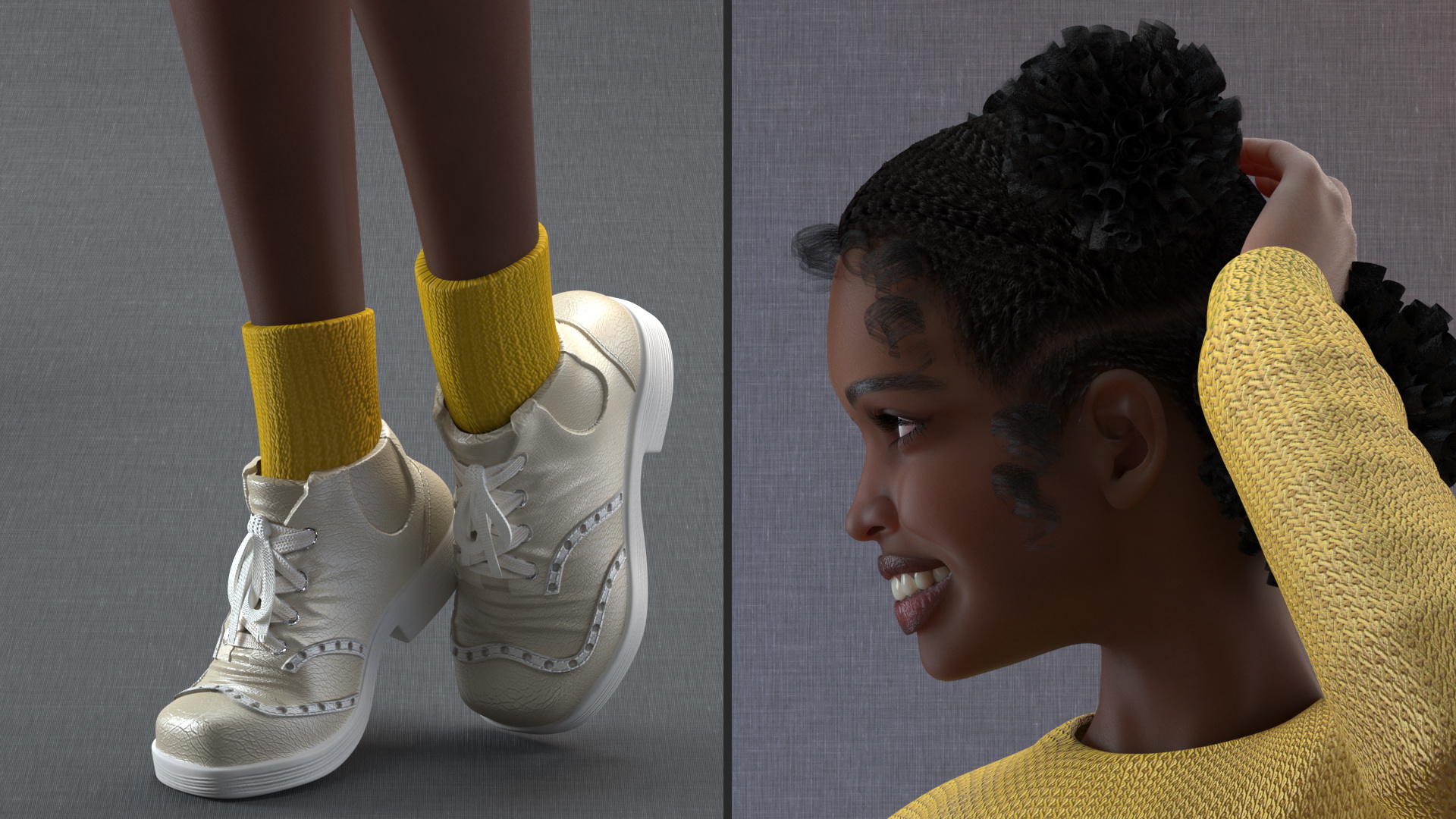 3D model Street Style Black Young Woman