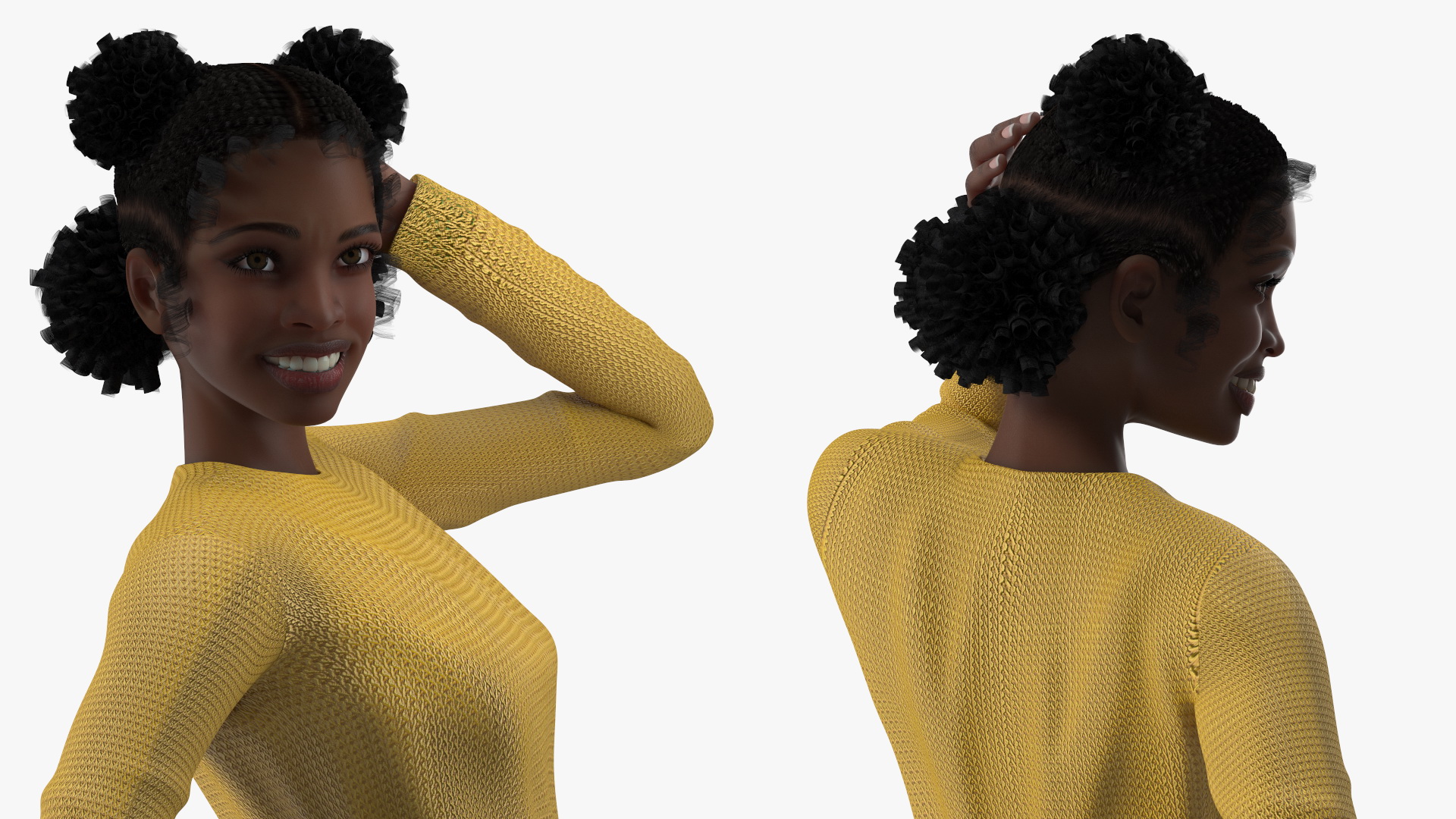 3D model Street Style Black Young Woman