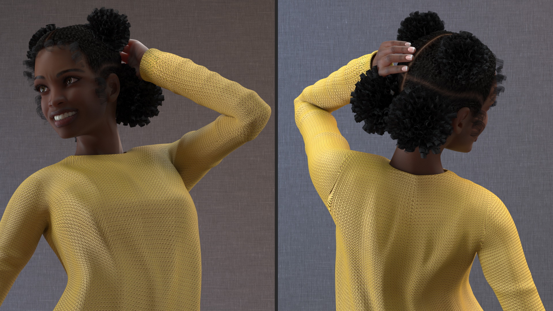 3D model Street Style Black Young Woman
