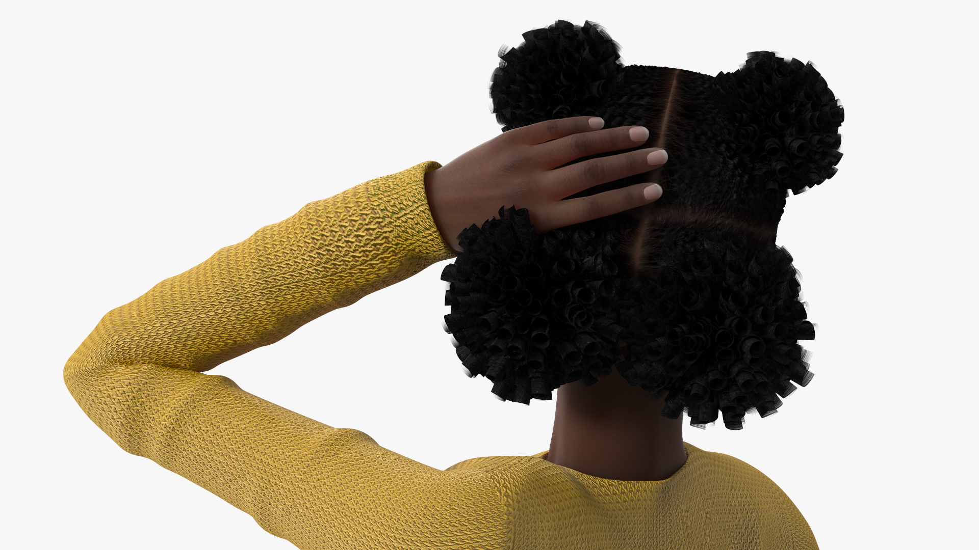 3D model Street Style Black Young Woman