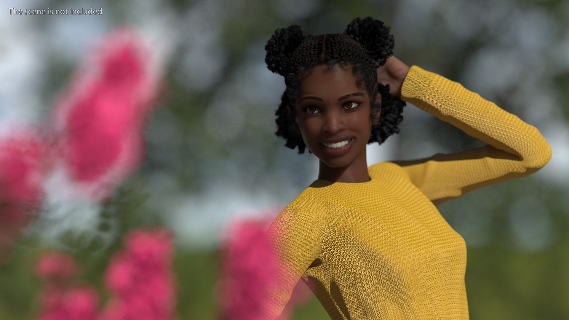 3D model Street Style Black Young Woman