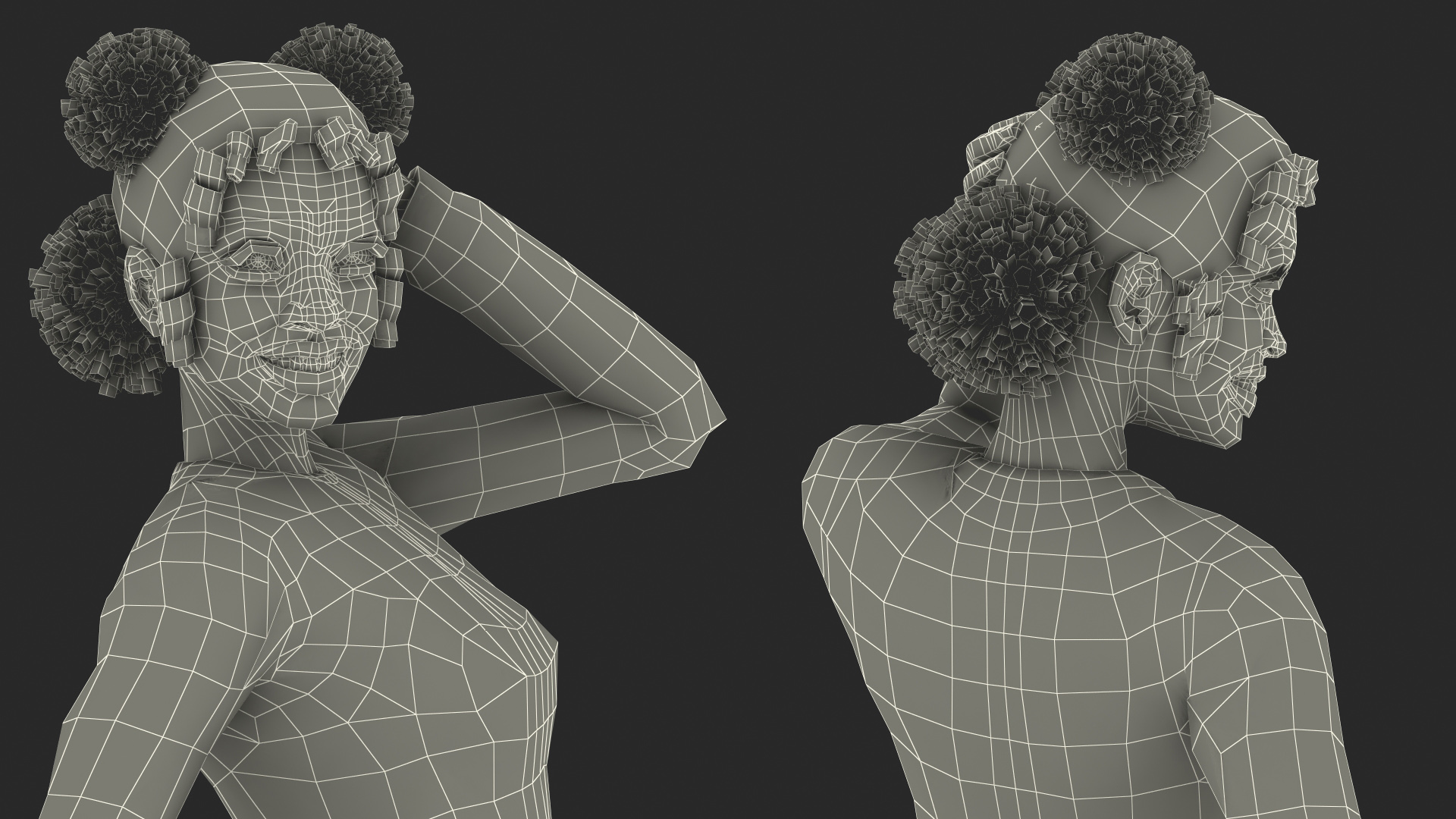 3D model Street Style Black Young Woman