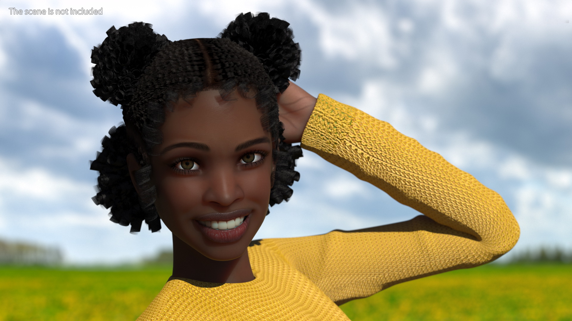 3D model Street Style Black Young Woman