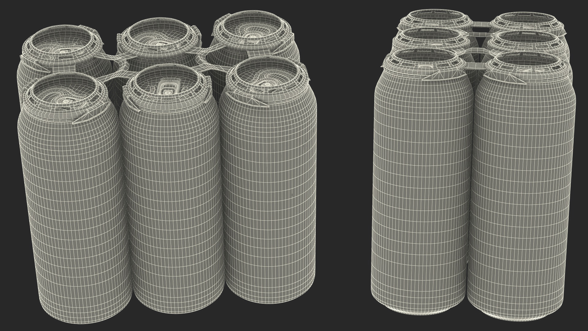 3D 6 Pack Plastic Beer Can Carrier