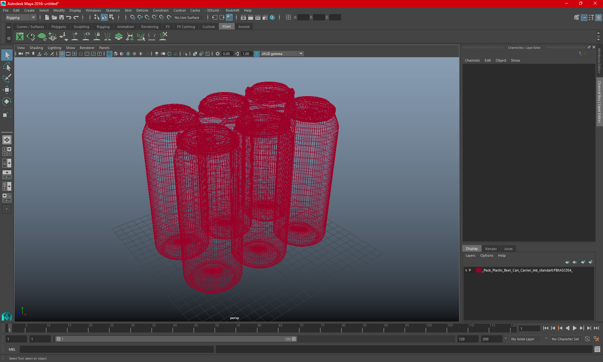3D 6 Pack Plastic Beer Can Carrier