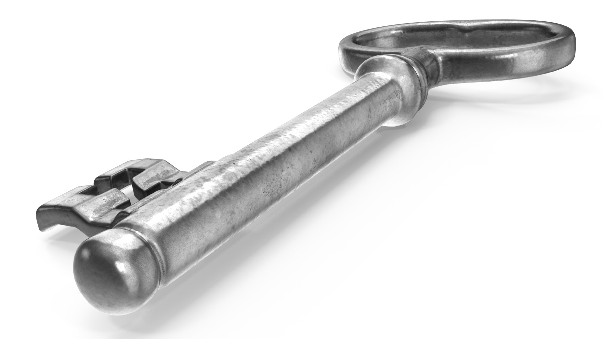 Classic Skeleton Key Silver 3D