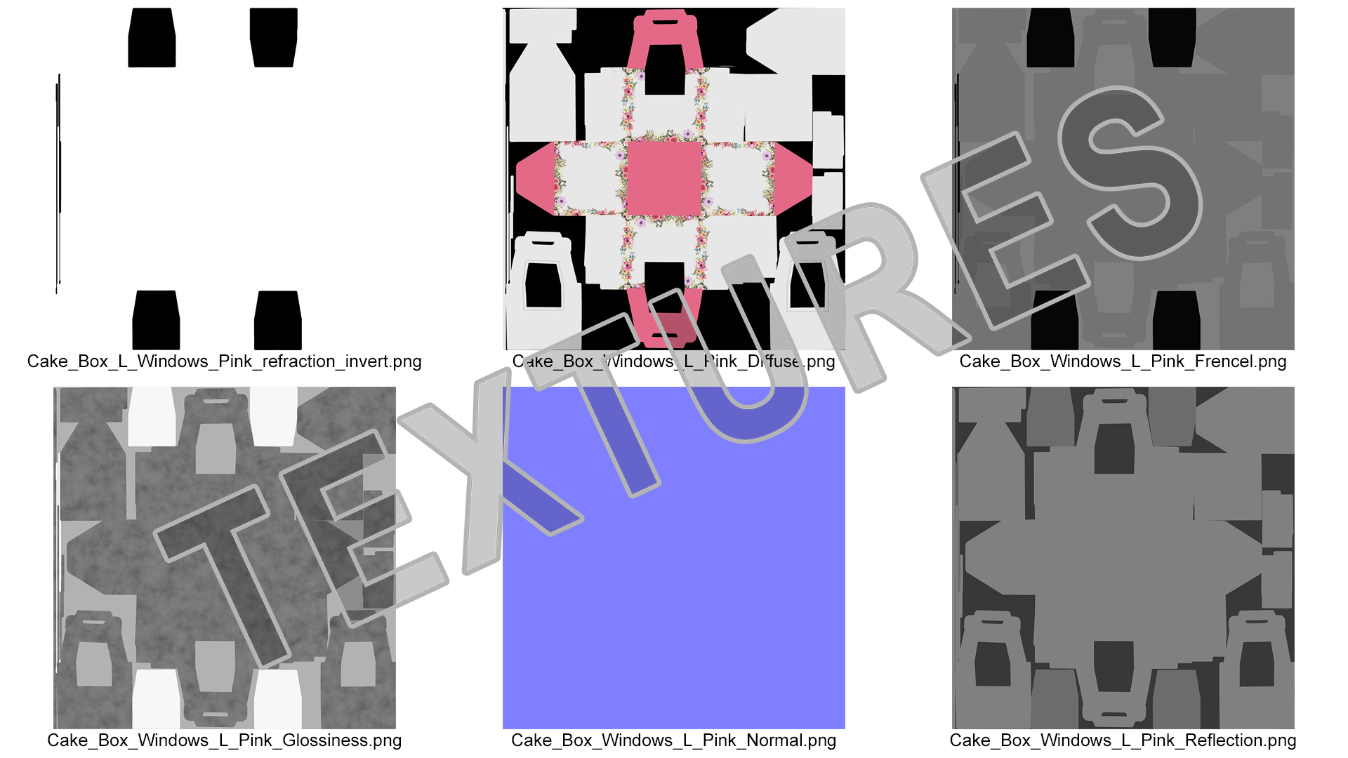 W Packaging Tall Cake Box Pink with Window 3D