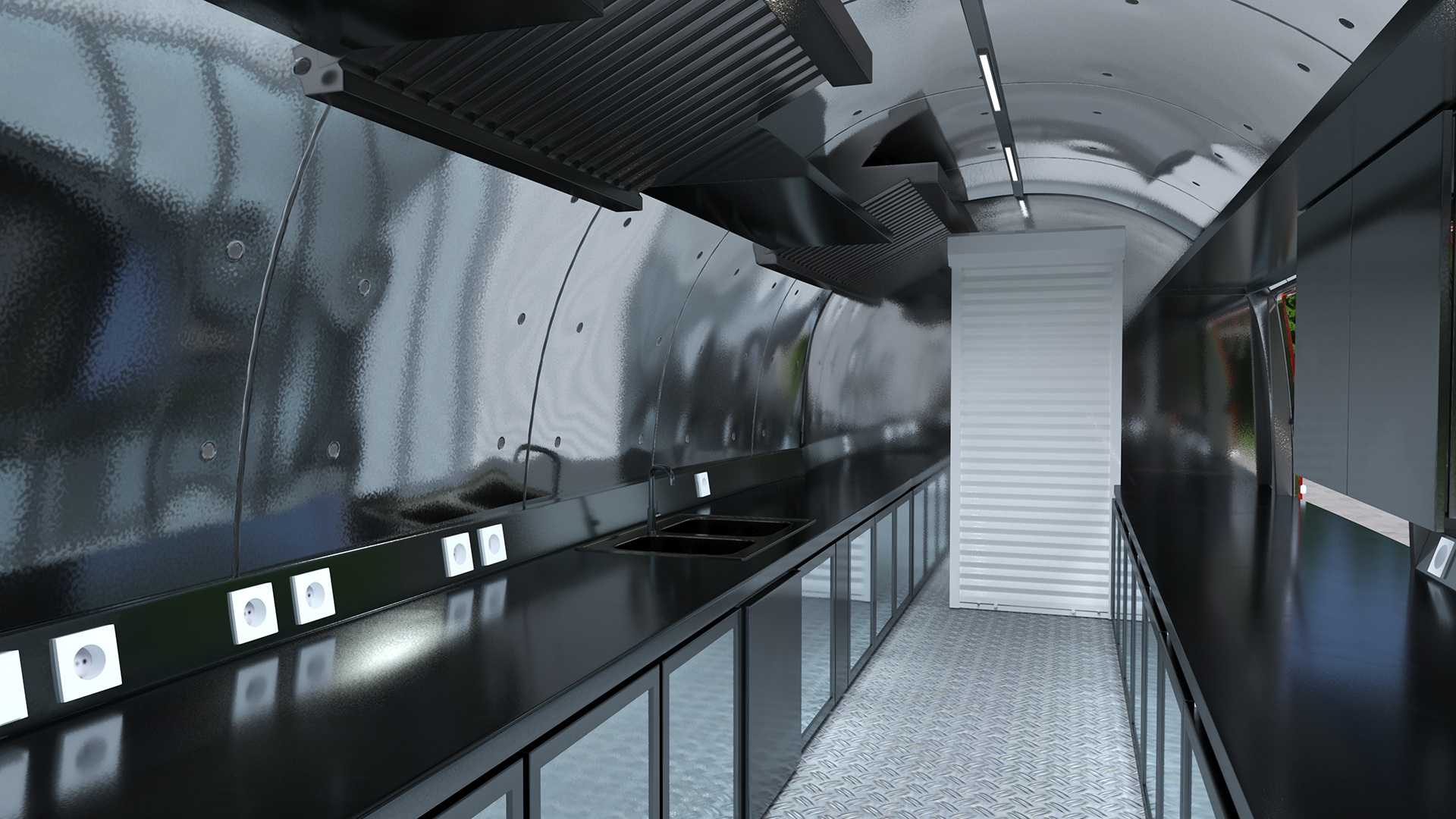 3D Modern Food Truck Red