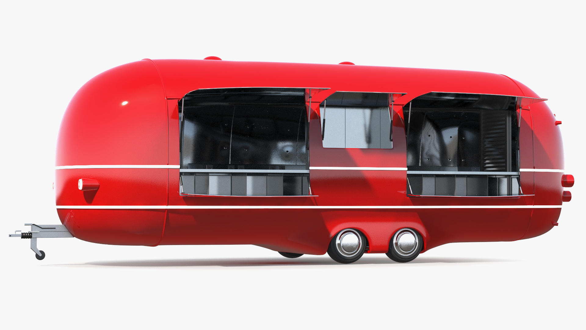 3D Modern Food Truck Red