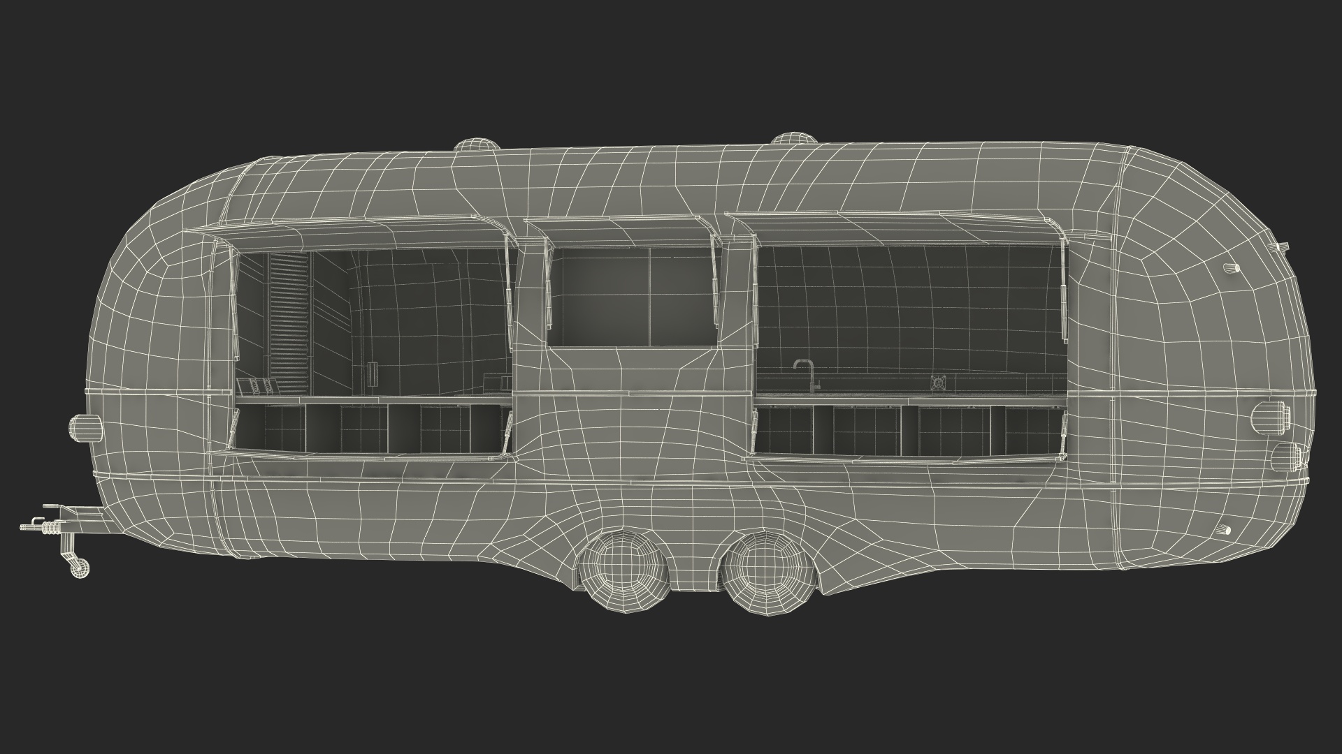 3D Modern Food Truck Red