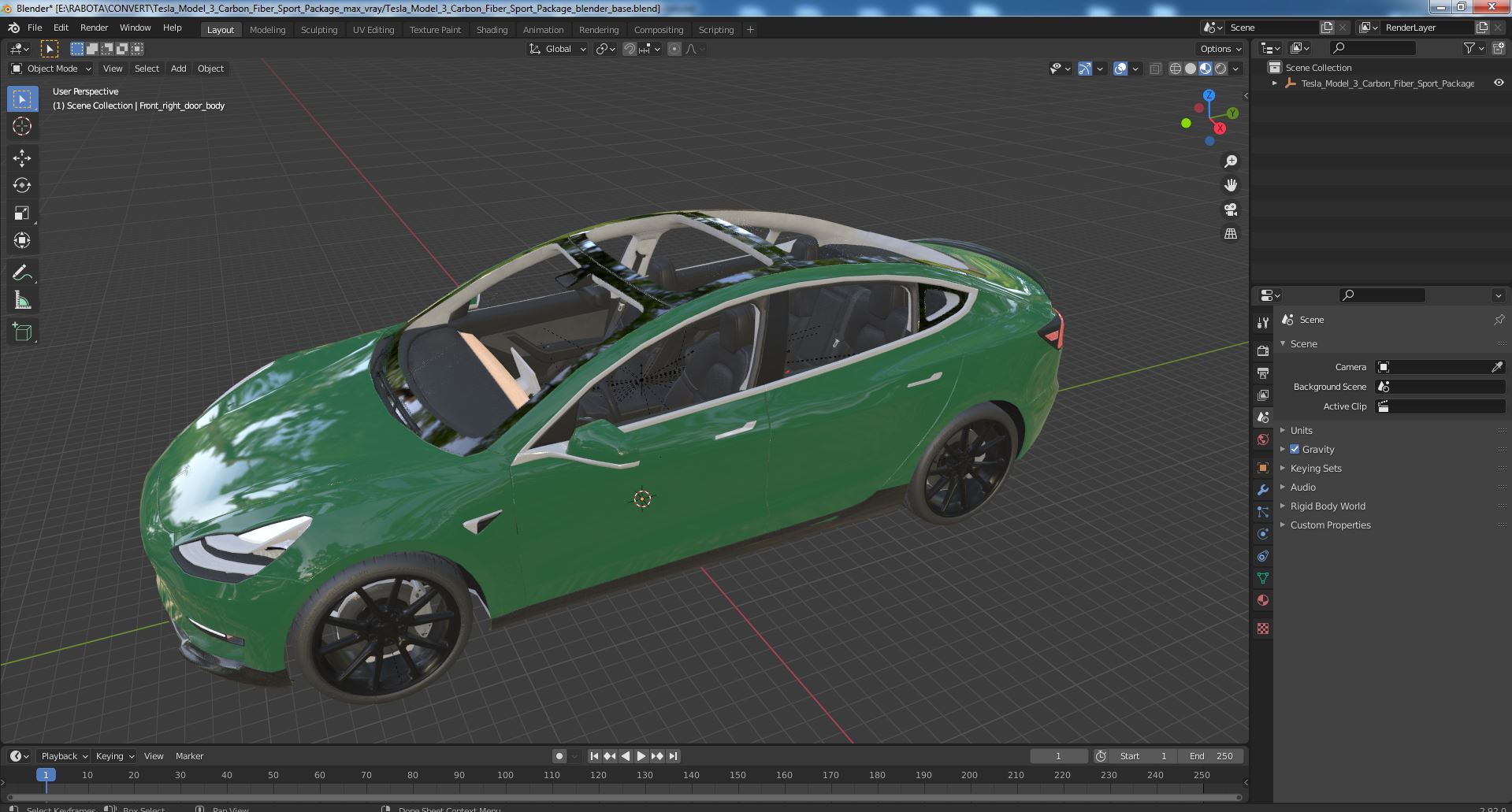 3D model Tesla Model 3 Carbon Fiber Sport Package