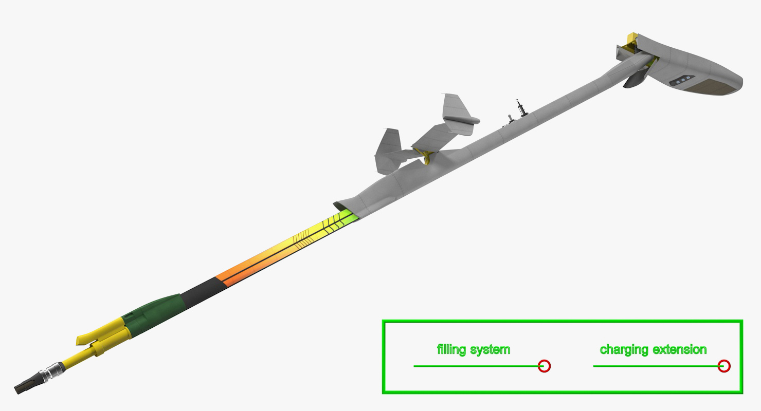 3D model Refueling Boom Extended Rigged