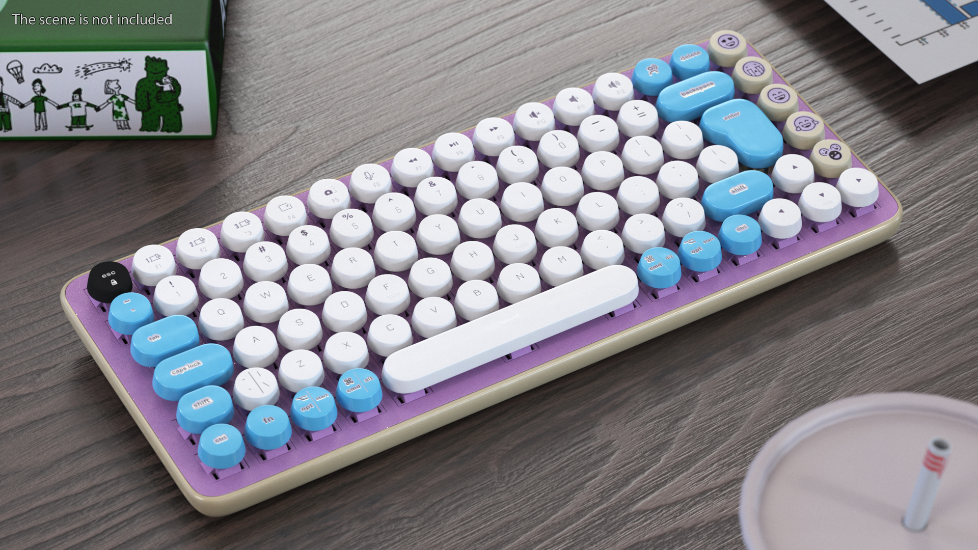 3D model Mechanical Keyboard with Emoji Keys