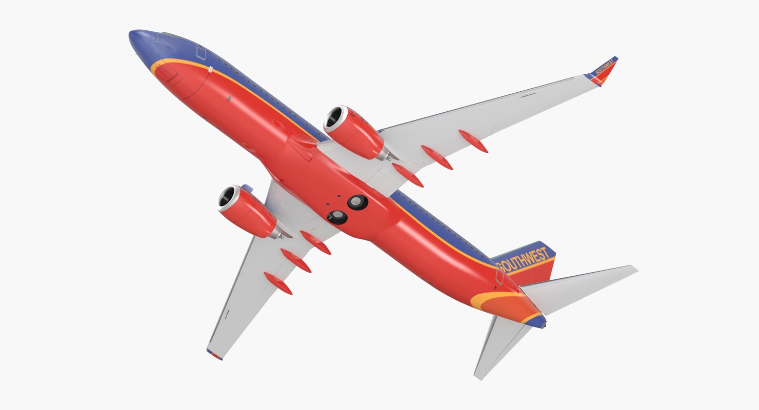 3D model Boeing 737 800 Southwest Airlines Rigged