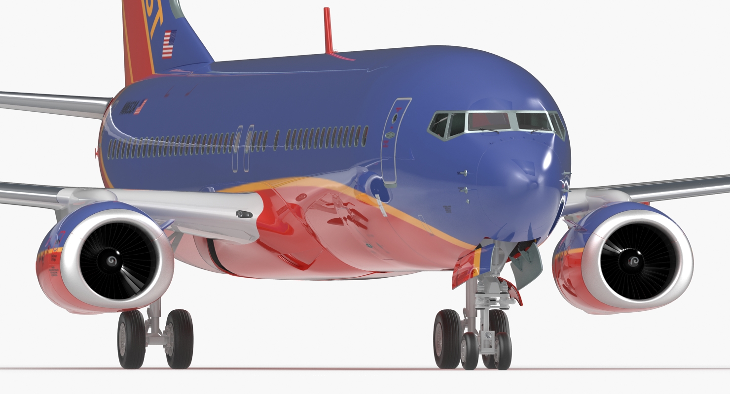 3D model Boeing 737 800 Southwest Airlines Rigged