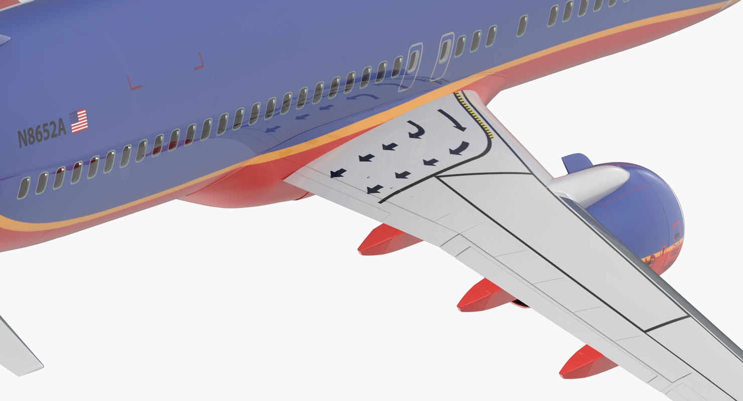 3D model Boeing 737 800 Southwest Airlines Rigged