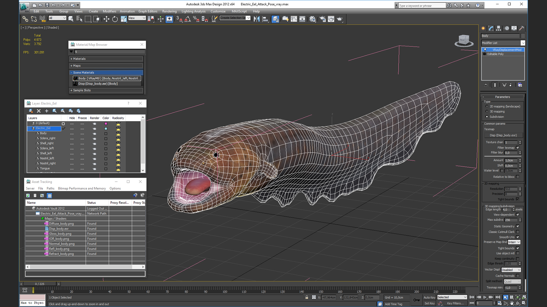 Electric Eel Attack Pose 3D model