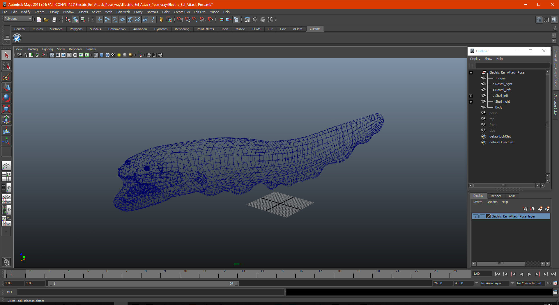 Electric Eel Attack Pose 3D model