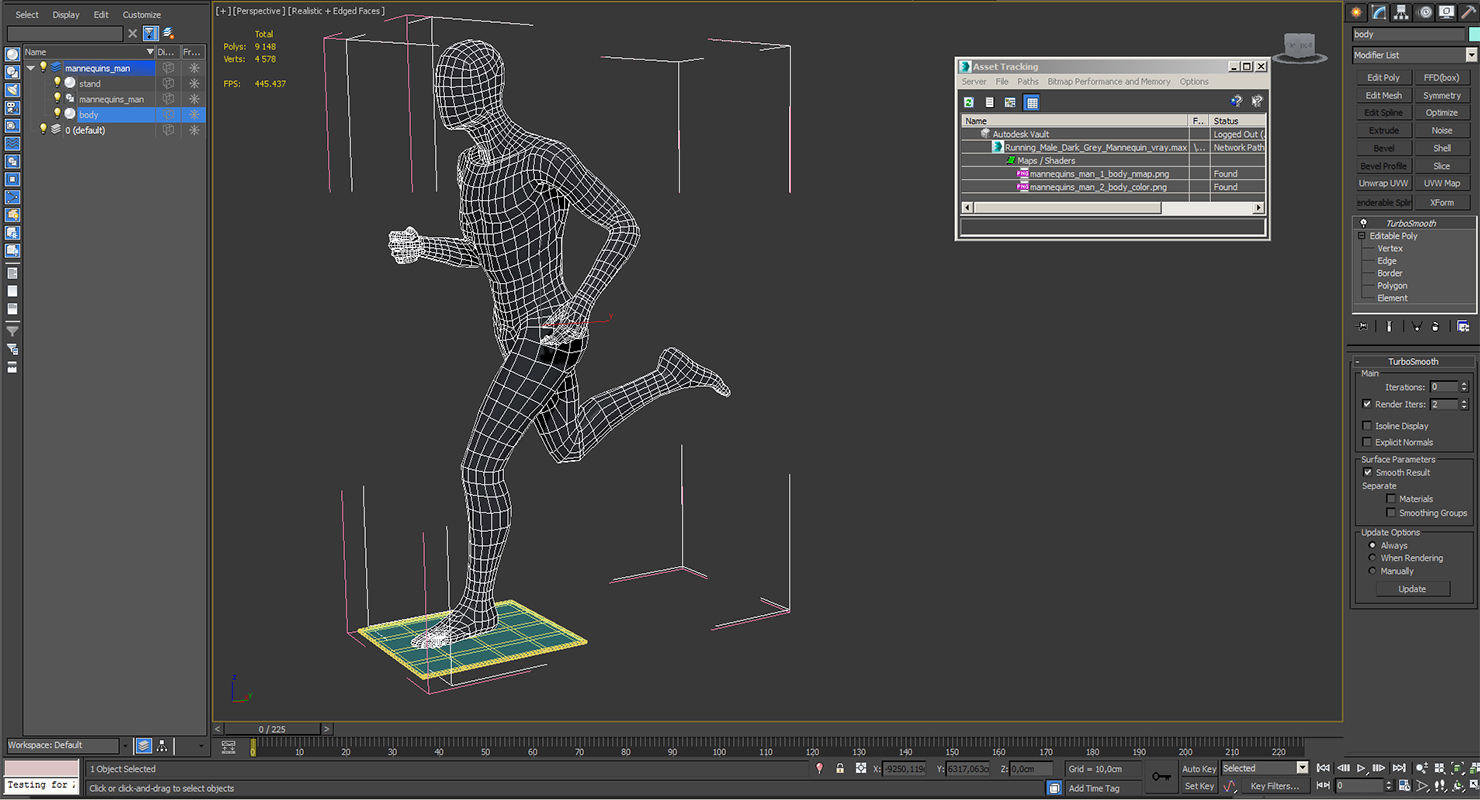Running Male Dark Grey Mannequin 3D