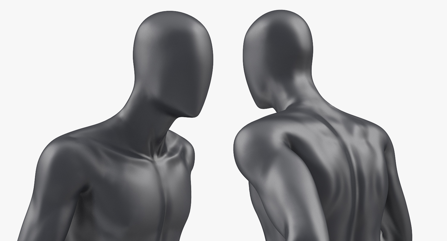 Running Male Dark Grey Mannequin 3D