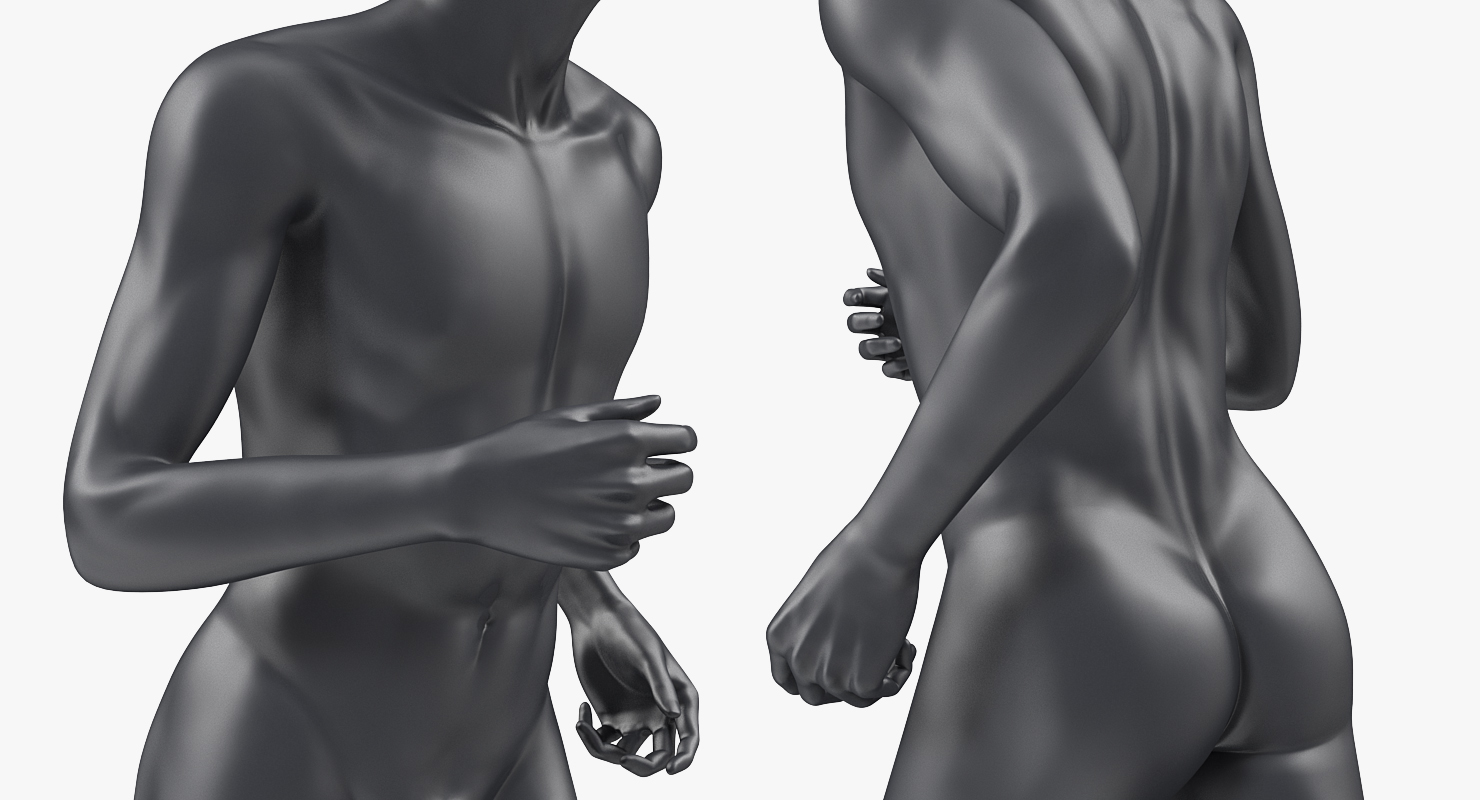 Running Male Dark Grey Mannequin 3D