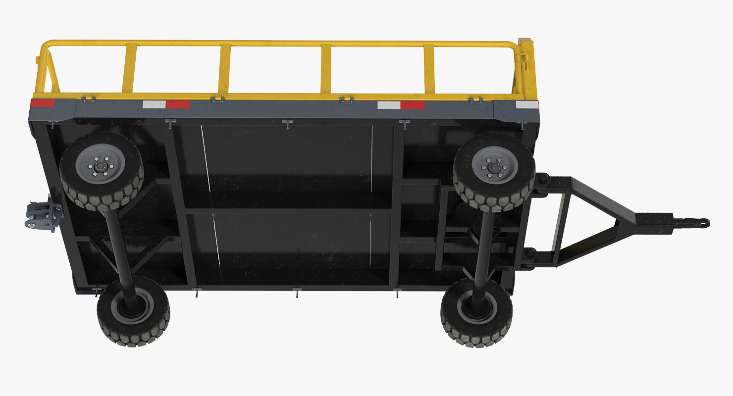 Push Back Tractor Hallam HE50 Carrying Passengers Luggage Rigged 3D model