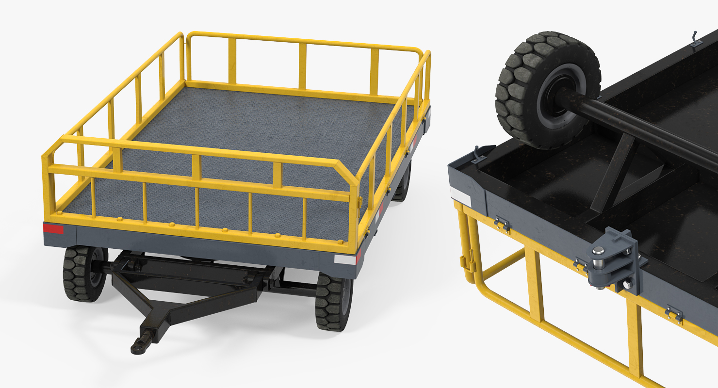 Push Back Tractor Hallam HE50 Carrying Passengers Luggage Rigged 3D model