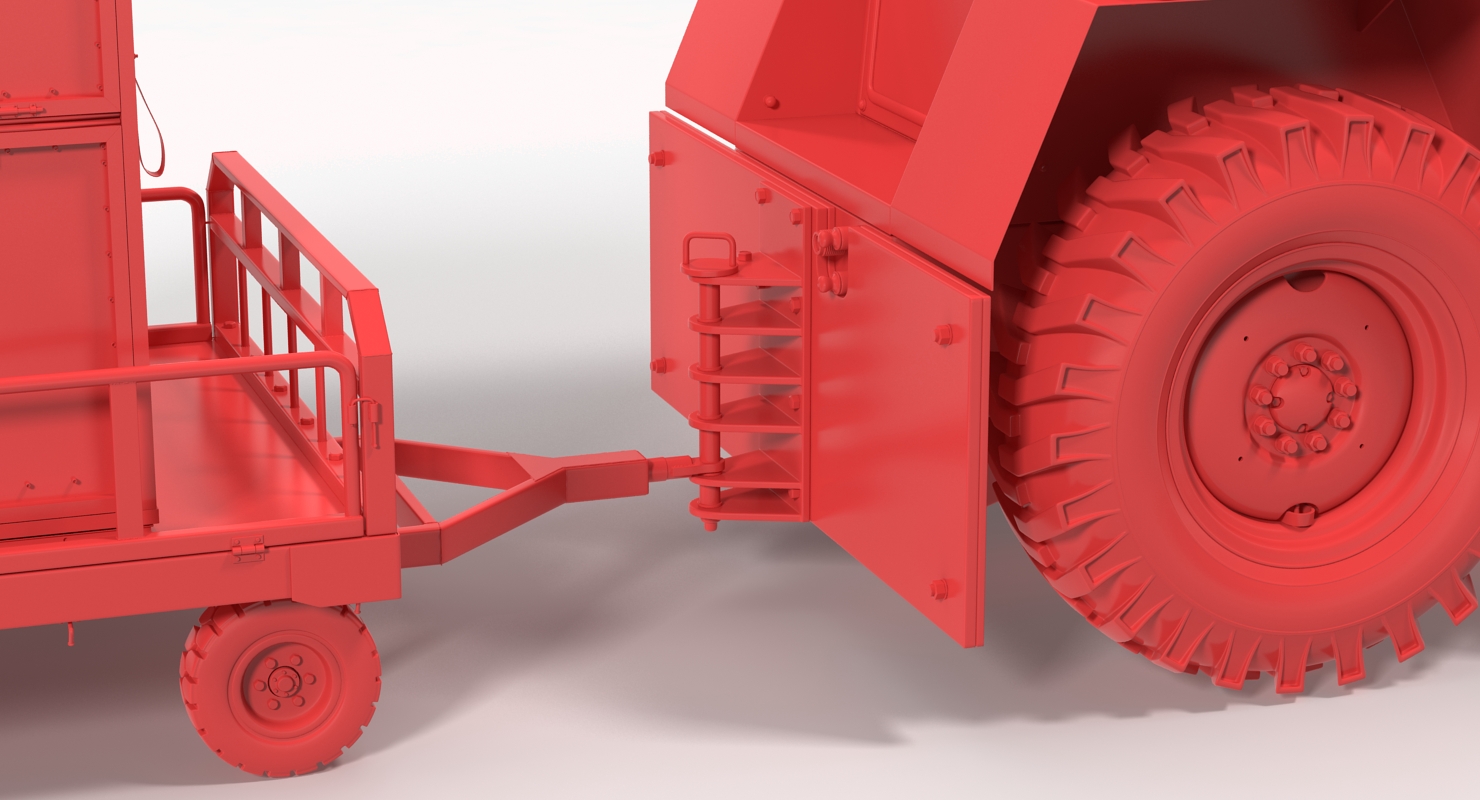Push Back Tractor Hallam HE50 Carrying Passengers Luggage Rigged 3D model