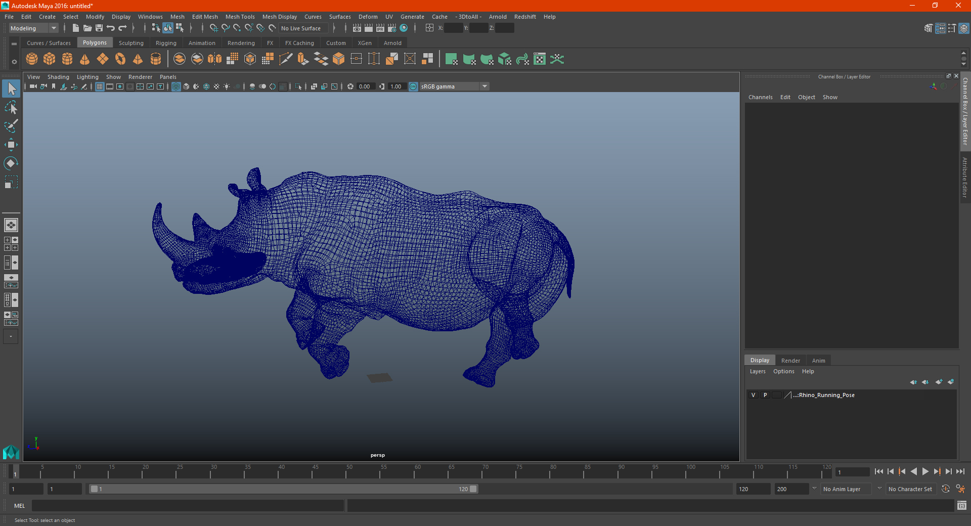 3D Rhino Running Pose model