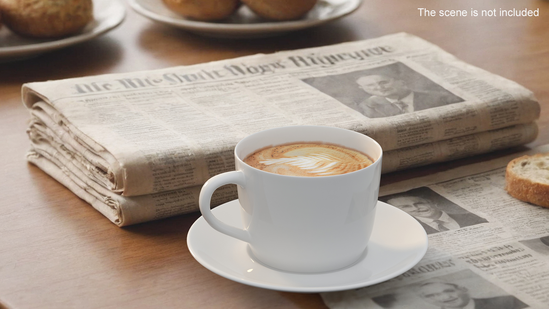 3D model Latte Art Coffee Cup on Saucer