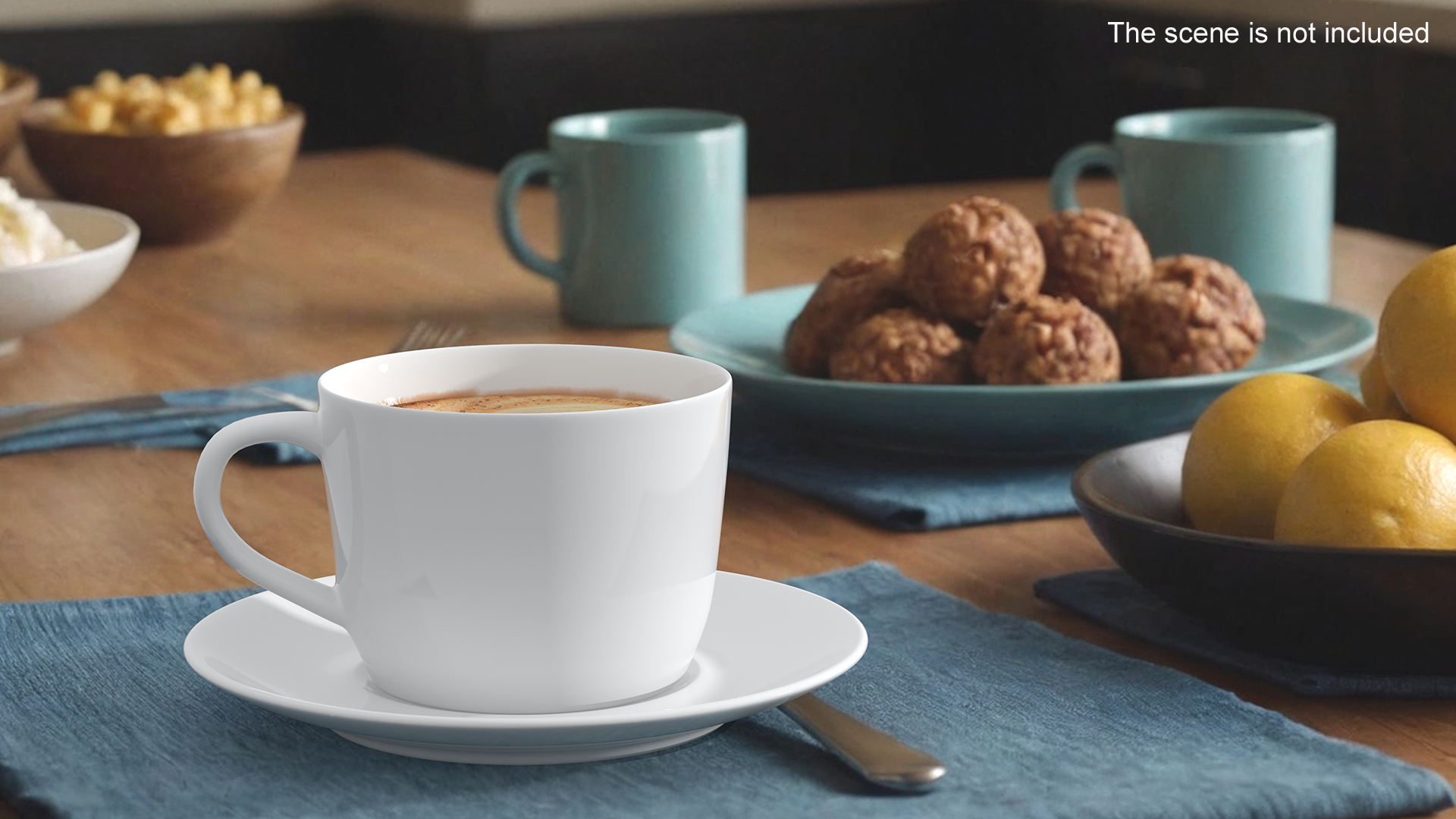3D model Latte Art Coffee Cup on Saucer