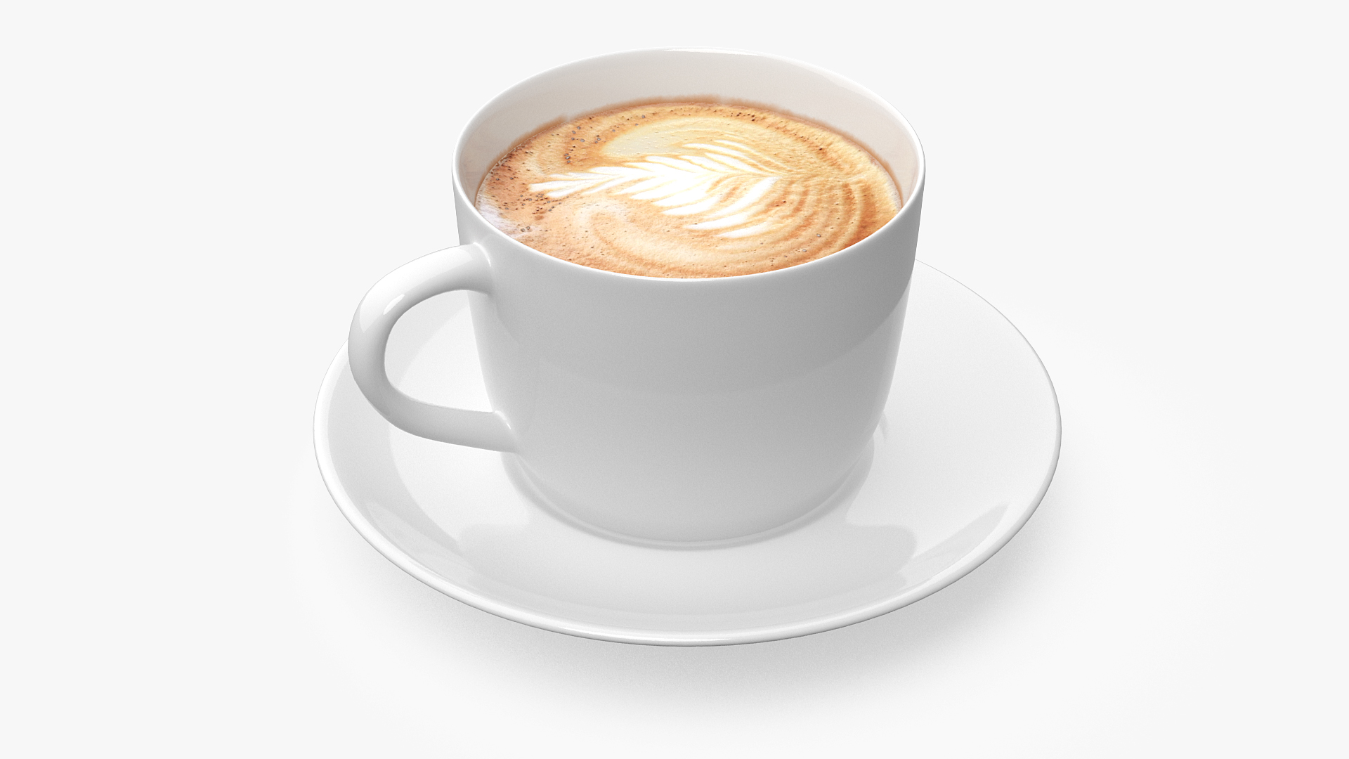 3D model Latte Art Coffee Cup on Saucer