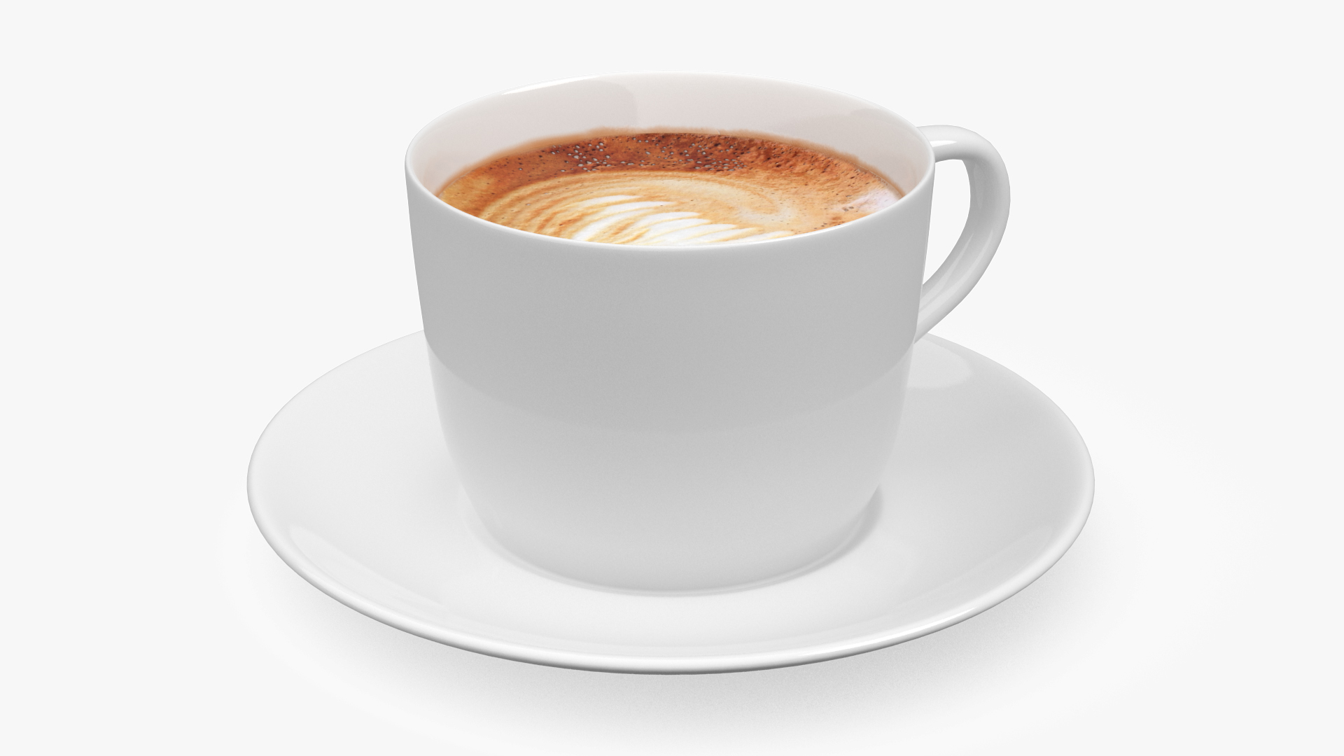 3D model Latte Art Coffee Cup on Saucer