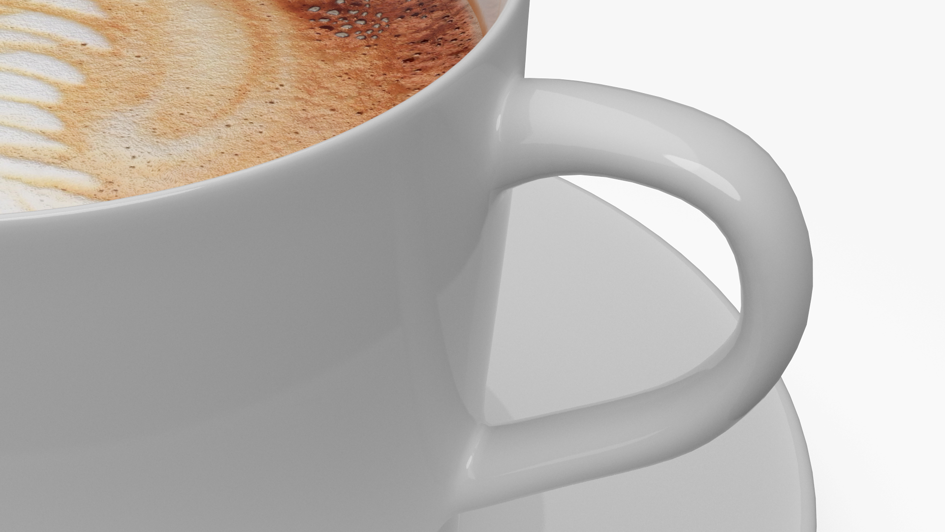 3D model Latte Art Coffee Cup on Saucer